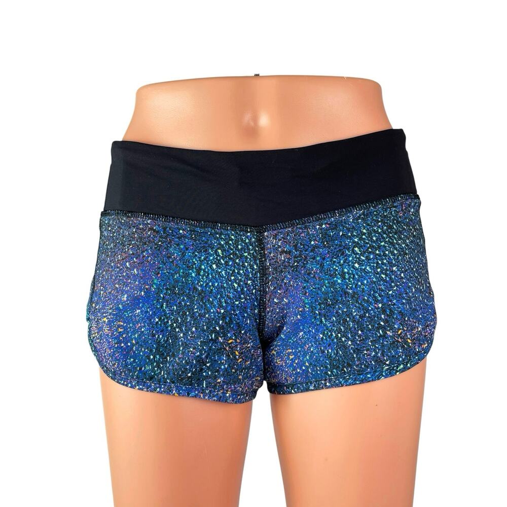 Lululemon Speed Strive Multi Black Yoga Gym Athletic Activewear Running Shorts 2